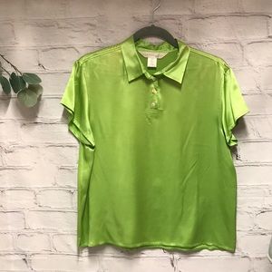 Vibrant Lime Satin Blouse